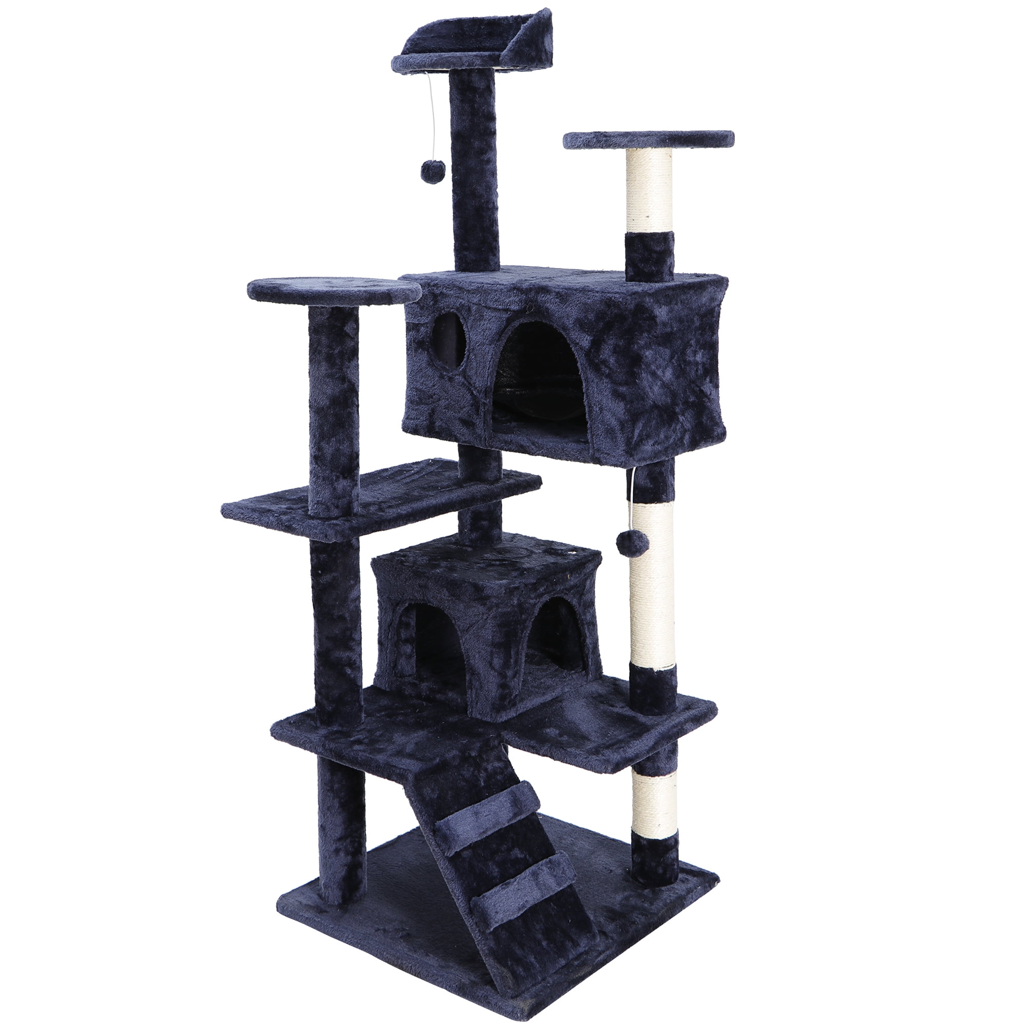 ZENY 53" Cat Tree Multi-Levels Condos Scratching Post Tower Play House, Blue