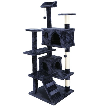 ZENY 53" Cat Tree Multi-Levels Condos Scratching Post Tower Play House, Blue