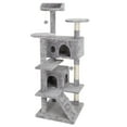thumbnail image 1 of ZENY 53" Cat Tree Multi-Levels Condos Scratching Post Tower Play House, Light Gray, 1 of 11