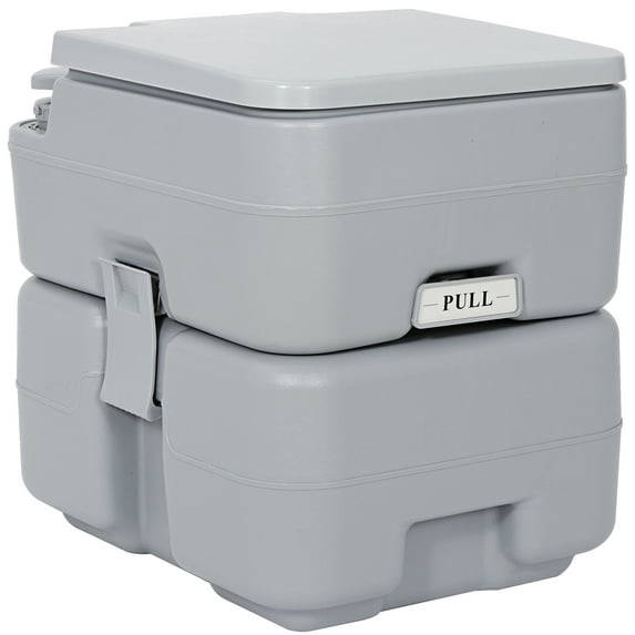 ZENY 6.6 gal Portable Traveling Camping Toilet 17.3 x 13.4 x 16.9", Gray