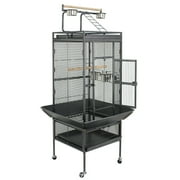 ZENY 61 Large Bird Cage for Parrot, Macaw Conure Cockatiel Cockatoo Metal Frame Cage, Black