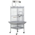 thumbnail image 1 of ZENY 61" Large Bird Cage with Rolling Stand for Parrot Cockatoo Pet House Wrought Iron Birdcage, White, 1 of 9