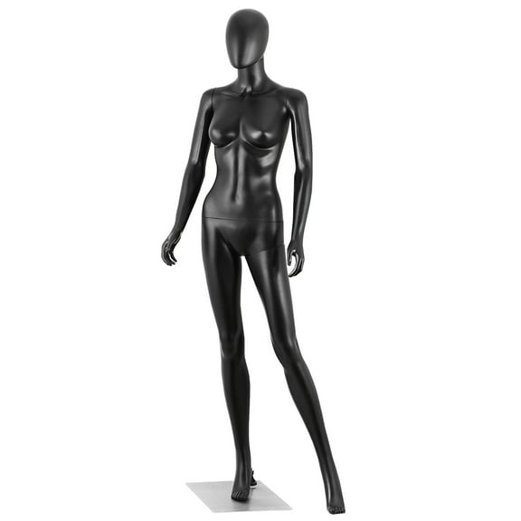 ZENY 70" Adjustable Full-Body Female Mannequin with Metal Base, Black, New