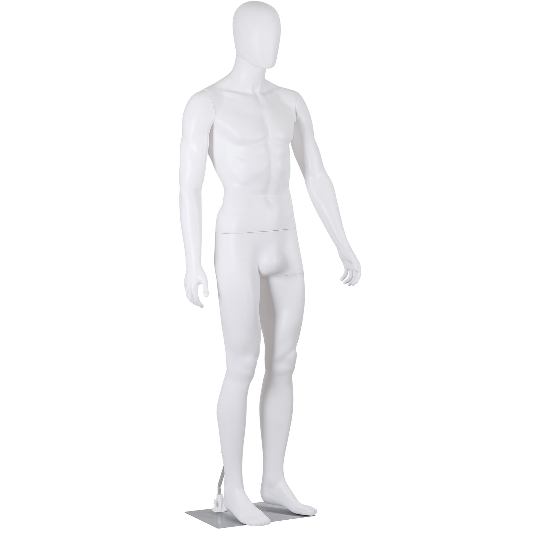 ZENY 73" Full-Body Male Mannequin with Adjustable Metal Base, White, 73.62", New