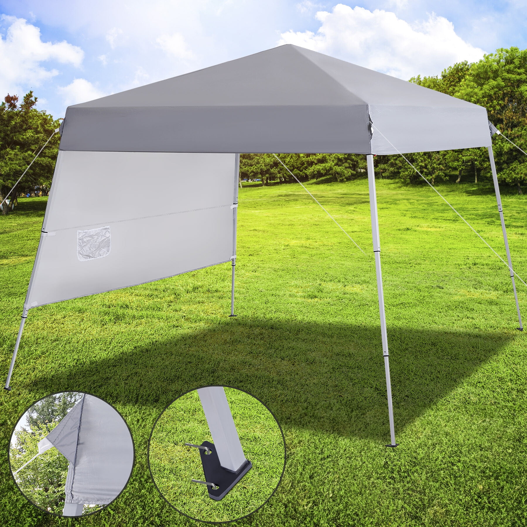 ZENY 8x8 Ft Pop Up Canopy Outdoor Lift-Up Tent with Wheeled Bag, White