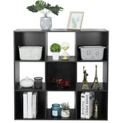 ZENY 9 Cubes Wooden Cube Organizer Bookcase Cubecials Cabinet Storage (Black)