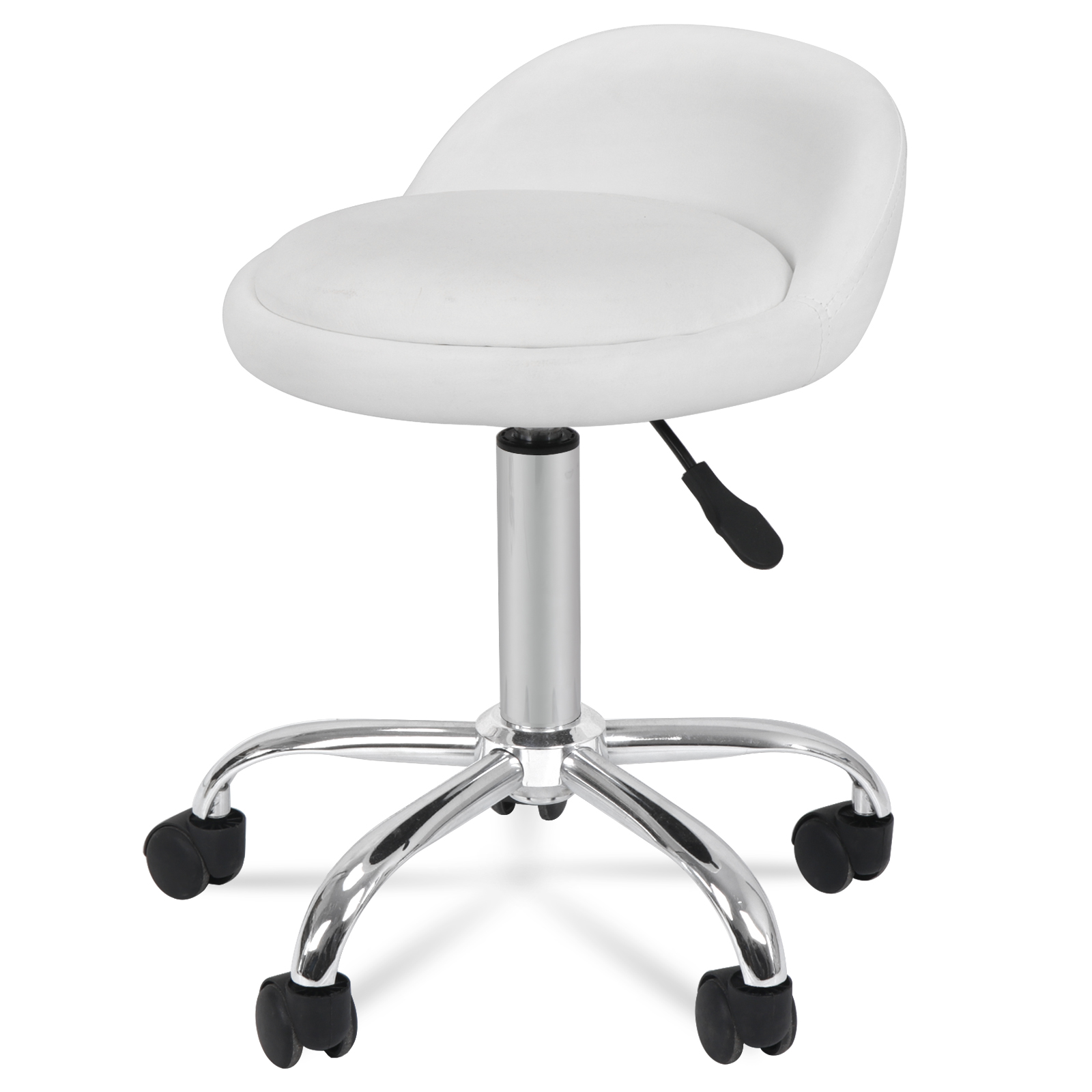 SmileMart Adjustable Midback Salon Stool with Wheels for Manicure