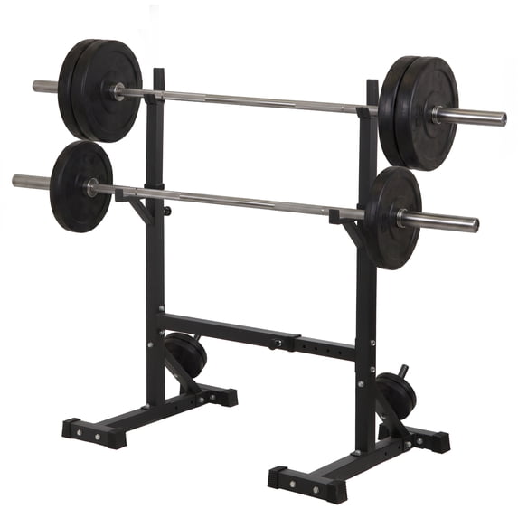 ZENY Adjustable Squat Rack Stand with Spotter Arms Barbell Holder Home Gym Black