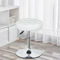 thumbnail image 1 of ZENY Big Size Adjustable Swivel Stool - Modern Round Vanity Makeup Chair, White (Metal Frame), 1 of 9