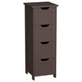 thumbnail image 1 of ZENY Bathroom Floor Cabinet Attractive Wooden Side Storage Organizer with 4 Drawers, Coffee, 1 of 6