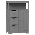 thumbnail image 1 of ZENY Bathroom Floor Cabinet, Free Standing Storage Cabinet with 3 Drawers and Adjustable Shelf, Modern Cupboard for Home Living Room Office, Gray, 1 of 8