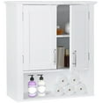 thumbnail image 1 of ZENY Bathroom Medicine Cabinet with 2 Door and Adjustable Shelves Wood Frame, White, 1 of 9