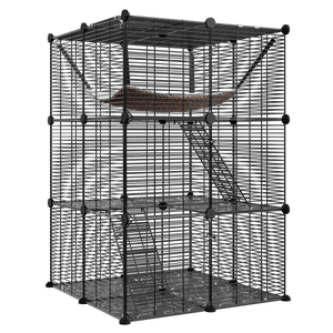 ZENY Cat Cage Indoor Cat Enclosures DIY Cat Playpen 3-Tiers Kennels Pet Crate with Extra Large Hammock for 1-2 Cats, Ferret, Chinchilla, Rabbit, Small Animals