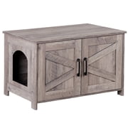 ZENY Cat Litter Box Enclosure Wooden Cat Washroom Furniture Hidden with Barn Door Stylish Cat House