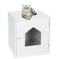 thumbnail image 1 of ZENY Decorative Cat House Pet House, Cats Furniture Cabinet 18.9"W x 20.9"D x 20.9"H White, 1 of 10