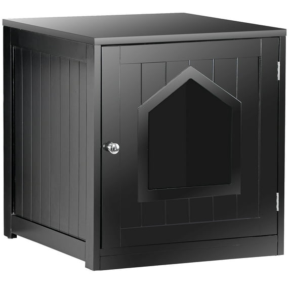 ZENY Decorative Cat House Pet House, Cats Furniture Cabinet 20.9"H, Black