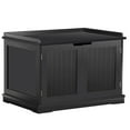 thumbnail image 1 of ZENY Double Door Hidden Cat Litter Box Enclosure Storage Cabinet MDF Frame Cat House, Black, 1 of 11