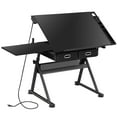 thumbnail image 1 of ZENY Drafting Table Art Desk with Adjustable Height, Durable Steel and Wood Construction, Black, 1 of 10
