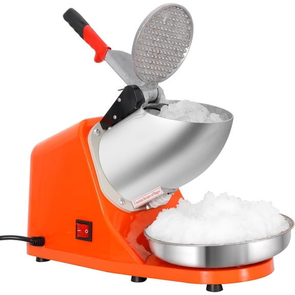ZENY Electric Ice Crusher, Stainless Steel Shaved Ice Snow Cone Machine, Orange