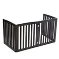 ZENY Entryway Indoor Wood Foldable Dog Pet Gate Fence 4 Panels, Brown