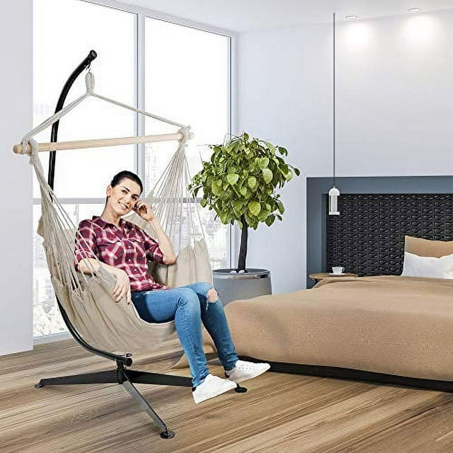 ZENY Hammock Chair with Stand Swing Chair with 2 Cushions Hanging Chair