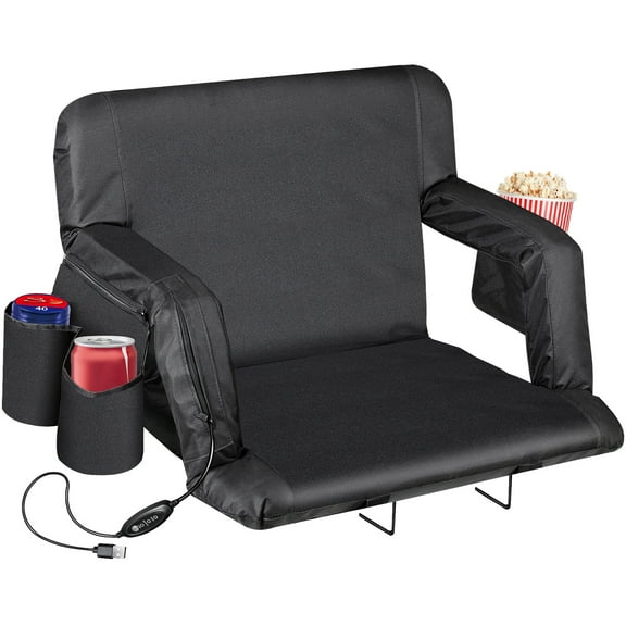 ZENY Heated Stadium Seats for Bleachers with Back Support and Wide Cushion Portable Bleacher Seat Foldable Stadium Chair