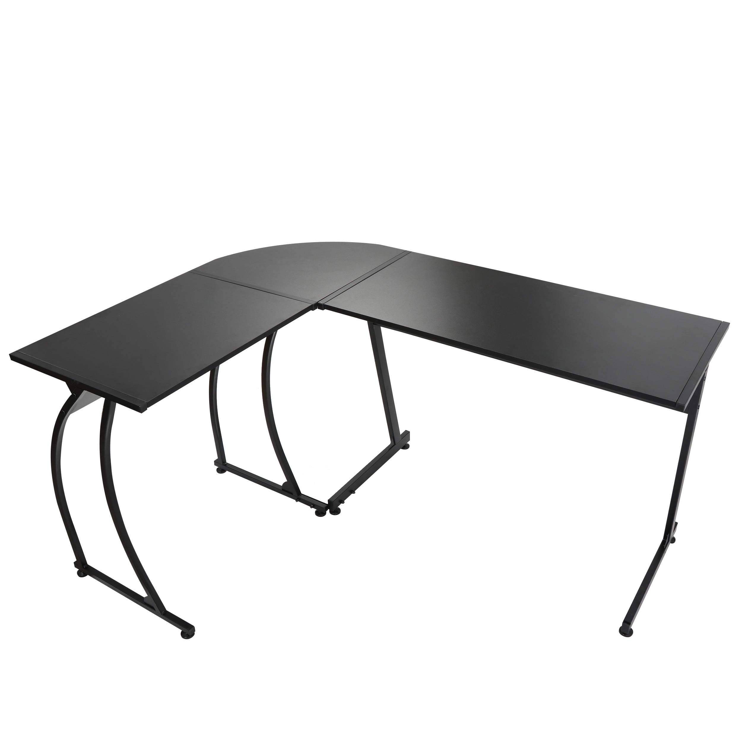 ZENY Home Office L-Shaped Computer Desk MDF Workstation - Black