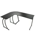 thumbnail image 1 of ZENY Home Office L-Shaped Computer Desk MDF Workstation - Black, 1 of 12