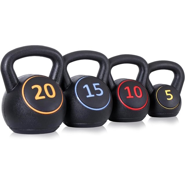ZENY Kettlebell Sets, 50 lb Kettle Bell, Set of 4, From 5, 10, 15 and