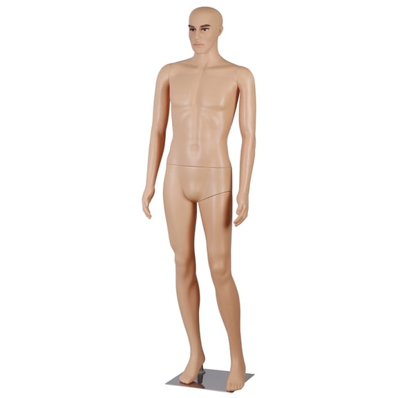 ZENY 73 Inch Male Mannequin Full Body Adjustable Plastic Adult Dress Form for Clothing Display Detachable  with Metal Base