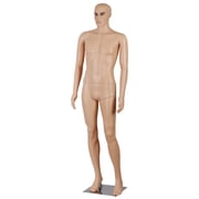 ZENY 73 Inch Male Mannequin Full Body Adjustable Plastic Adult Dress Form for Clothing Display Detachable with Metal Base