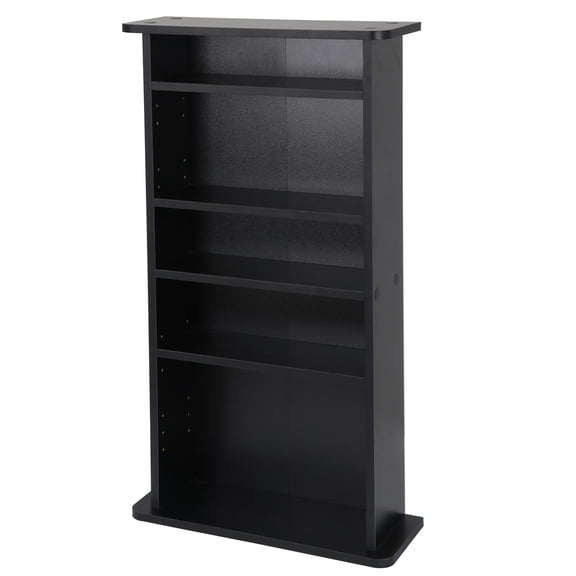 ZENY Media Storage Cabinet, 5-Tier Adjustable CD DVD Storage Tower, Holds 240 CDs, Black