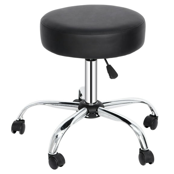ZENY Metal Frame Classic Backless Massage Salon Stool, Black (Set of 1)