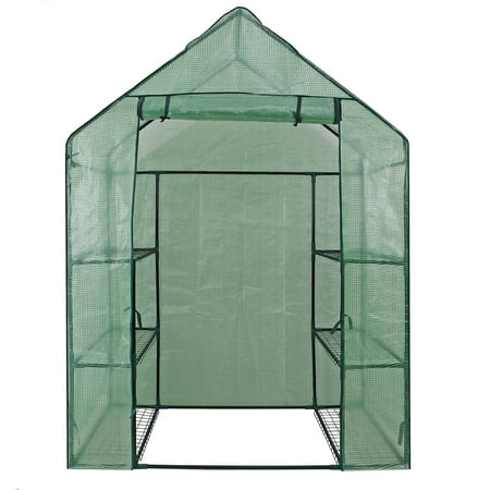 ZENY Mini Walk-in Green House Garden 3 Tier 6 Shelves Movable Plant Greenhouse 55.9 x 28.3 x 75.6"