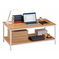 thumbnail image 1 of ZENY Modern Rectangle 2-Tier Coffee Table for Living Room Wood Frame, Natural, 1 of 13