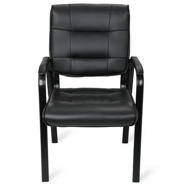 ZENY Office Home Executive Reception Guest Chair Desk Chair W/ Metal Frame, Black