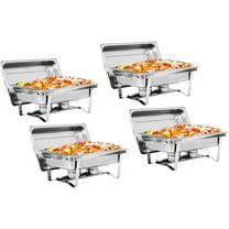 ZENY Packable Chafing Dish Wedding Buffet Stainless Steel Serving Dish Silver 8QT Set of 4