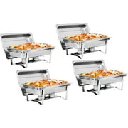 ZENY Packable Chafing Dish Wedding Buffet Stainless Steel Serving Dish Silver 8QT Set of 4