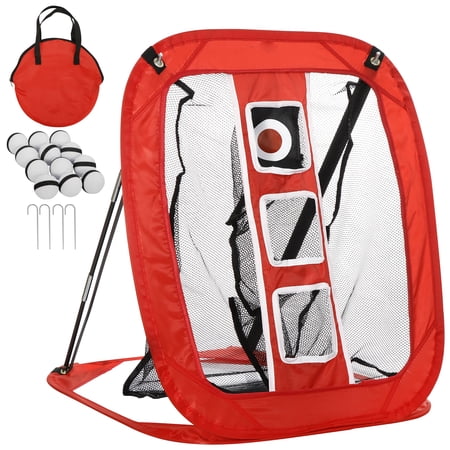 ZENY Pop-Up Golf Chipping Net W/ 12 Training Balls & Carrier, Collapsible Golfing Target