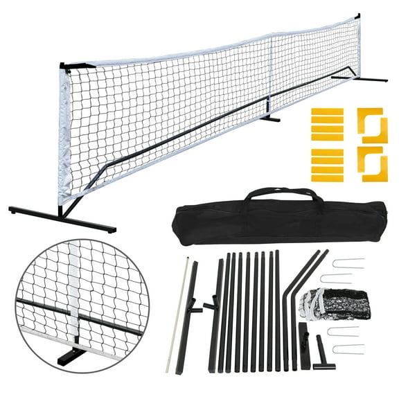 ZENY Portable Pickleball Tennis Net with Stand, Net, Carry Bag Steel Poles, Area Signs, 22ft
