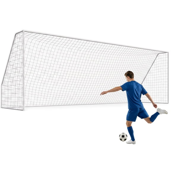 ZENY 24x8x5 ft Regulation Size Soccer Goal, Heavy Duty Steel Frame with Weatherproof Net for Outdoor Backyard Practice, White