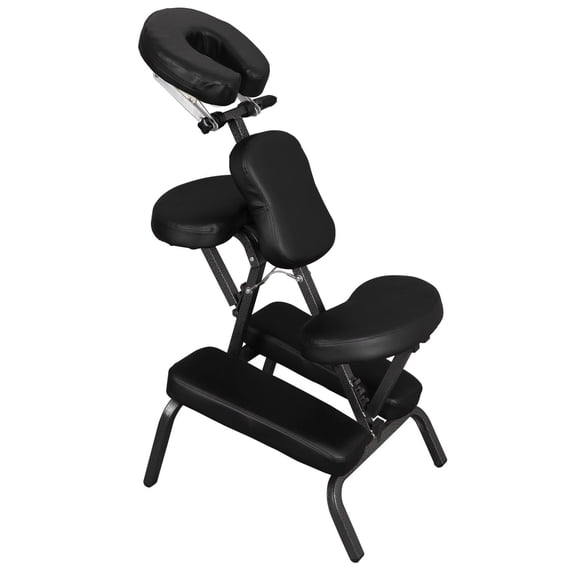 ZENY Foldable Portable Massage Chair 4" Thick Sponge Tattoo Therapy Spa Salon Chair with Face Cradle & Carry Bag - Black