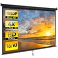 thumbnail image 1 of ZENY Projector Screen 100 inch 16:10 HD 4K Projections Home Theater Presentation Education Outdoor Indoor Public Display, Black, 1 of 9