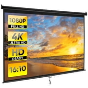 ZENY Projector Screen 100 inch 16:10 HD 4K Projections Home Theater Presentation Education Outdoor Indoor Public Display, Black