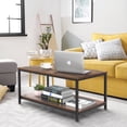 thumbnail image 1 of ZENY Rectangle Wood Coffee Table Metal Frame MDF Home Tea Table Desk Rustic Brown, 1 of 12