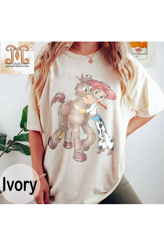 Retro Disney Jessie Bullseye Western Theme T-Shirt SAND Unisex S-5XL