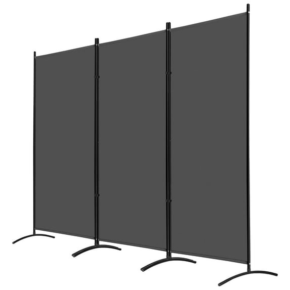 ZENY Room Divider 3 Panel Folding Partition Metal Frame Freestanding Fabric Room Panel Privacy Screens, Gray