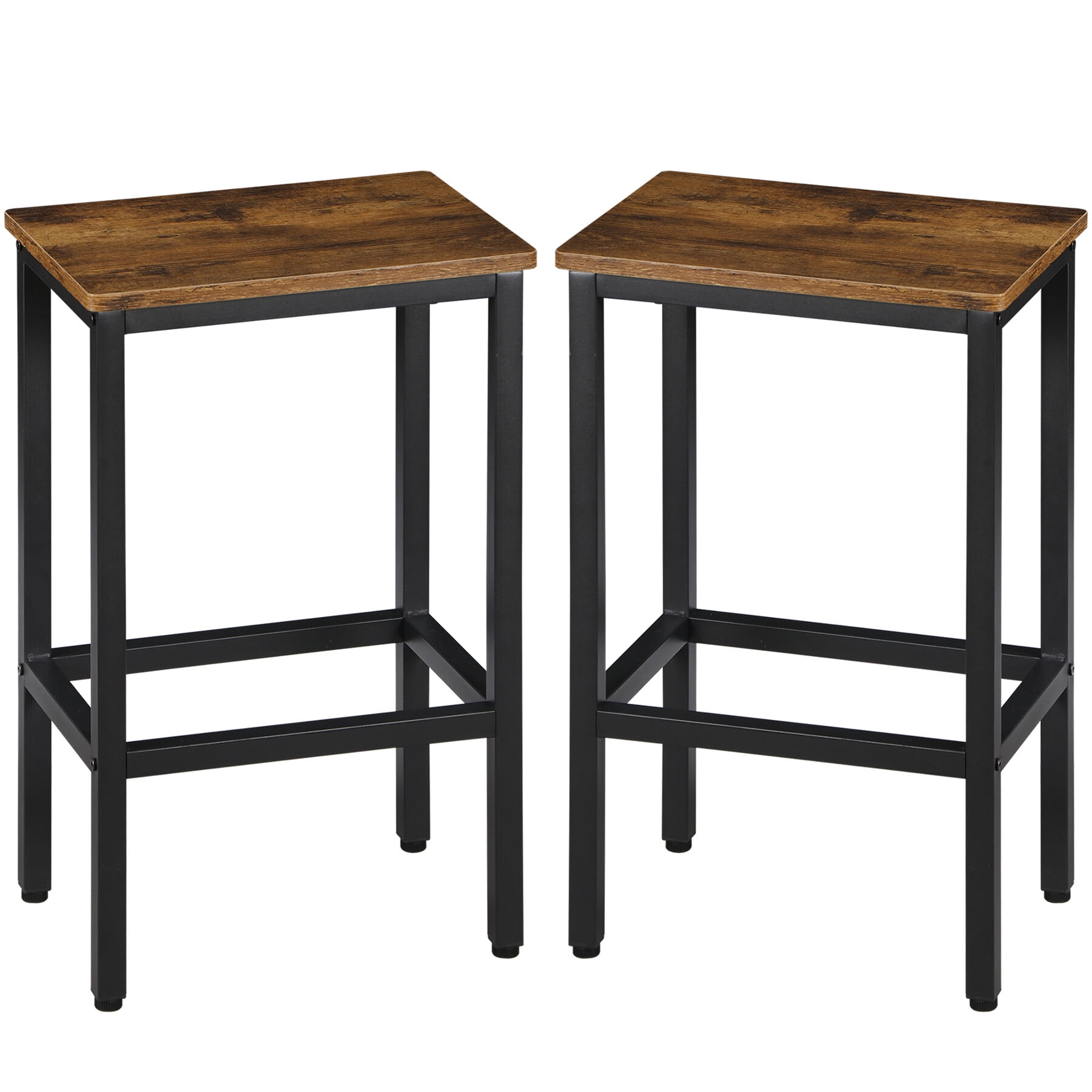ZENY Set of 4 Bar Chairs Metal Frame MDF TOP Home Kitchen Living Room Seats, Black