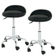 thumbnail image 1 of ZENY Set of Two Swivel Low-Back Salon Stool Chair PU Cushion, Black, 1 of 11