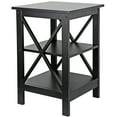 thumbnail image 1 of 3-Tiers End Table X-Design Wood Square Side Sofa Table Storage Display Rack Bookshelf for Living Room 15.7" L x 15.7" W x 23.7" H Black, 1 of 9